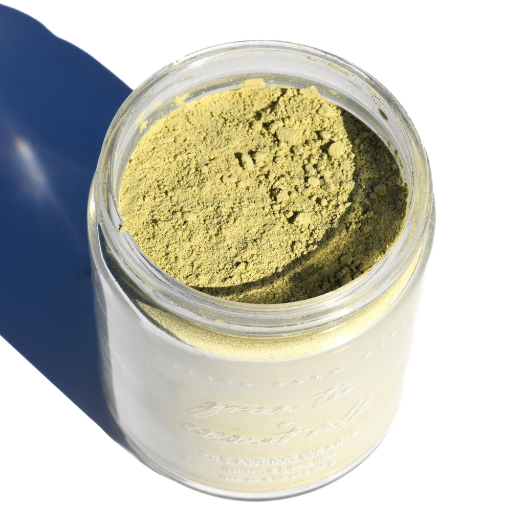 Green Tea & Coconut Milk Facial Cleansing Grains – Gentle Exfoliating Face Wash
