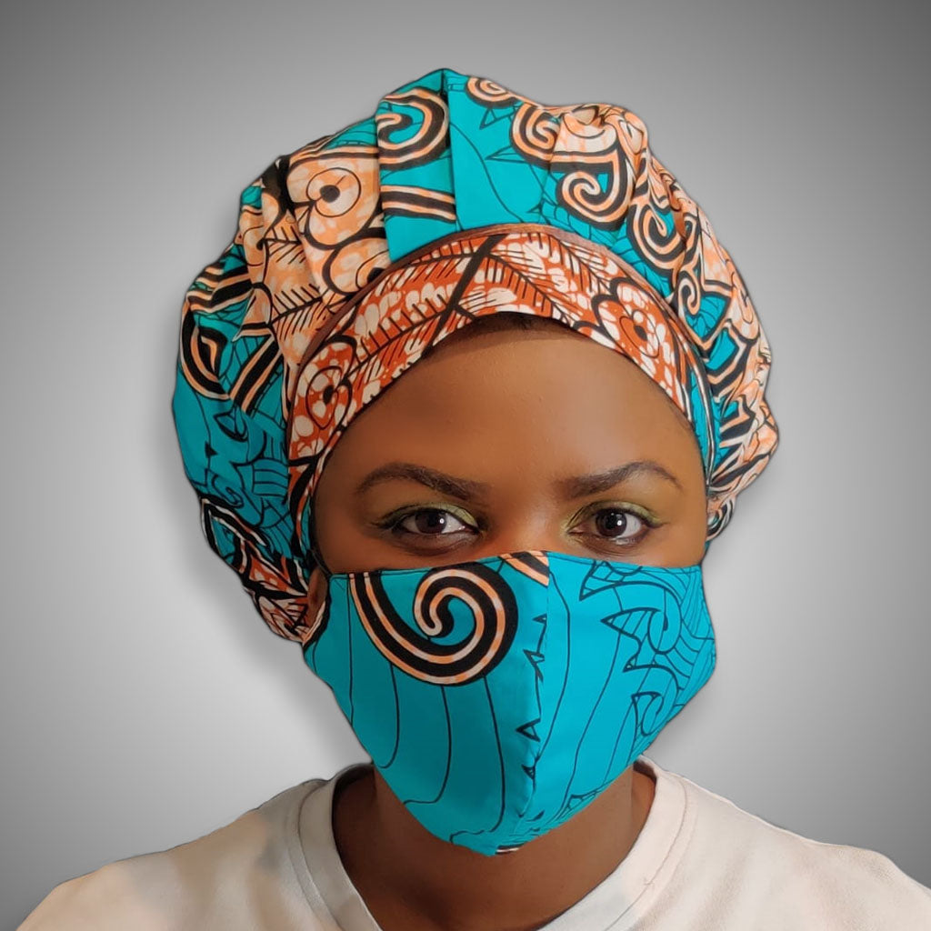 Duma Mbili Kente Satin-Lined Reversible Bonnet – 68" x 20"