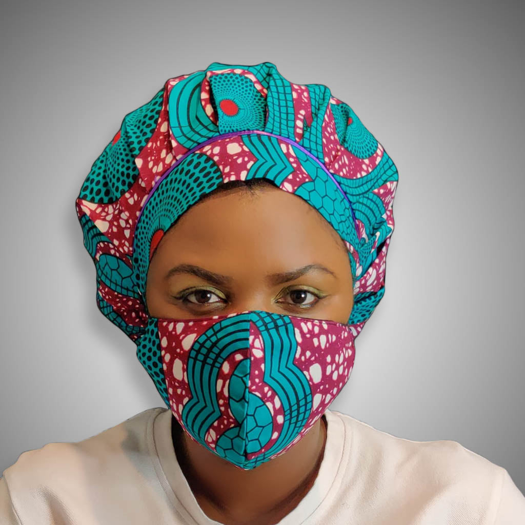 Duma Mbili Kente Satin-Lined Reversible Bonnet – 68" x 20"