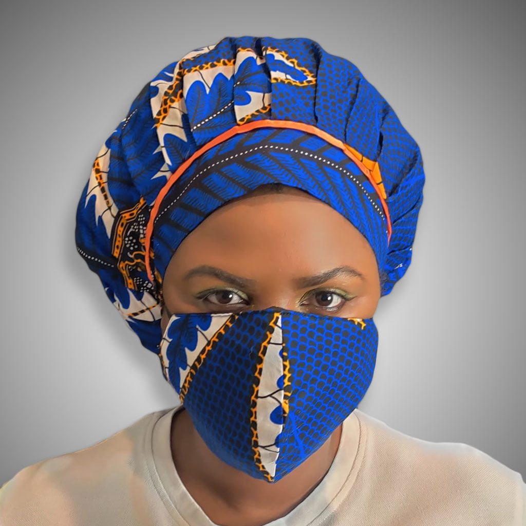 Duma Mbili Kente Satin-Lined Reversible Bonnet – 68" x 20"