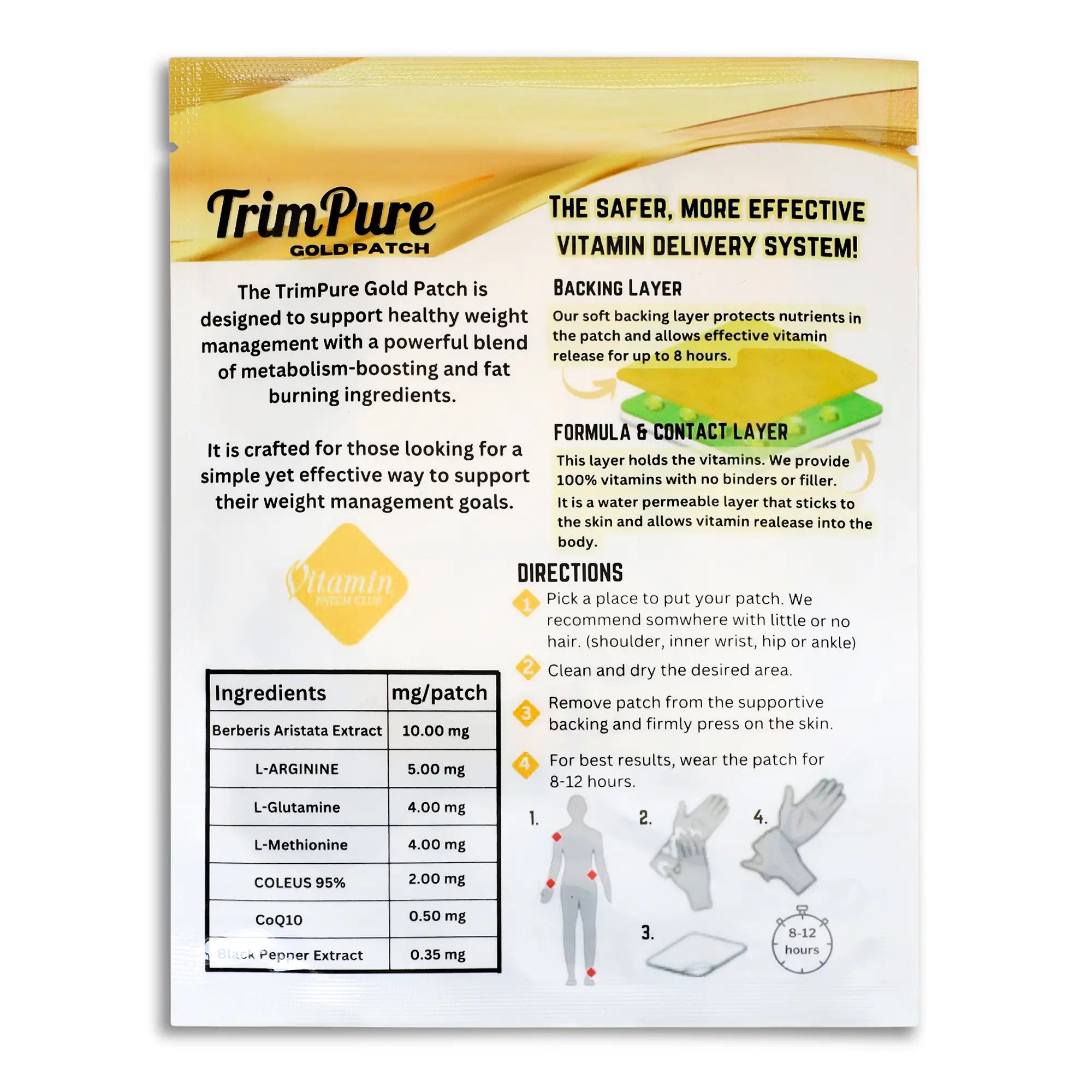 TrimPure Gold Patch E3 – Advanced Wellness Transdermal Patch