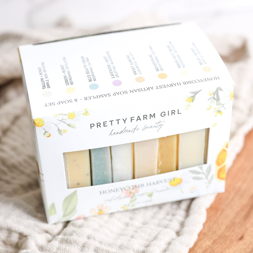 Honeycomb Harvest Goat Milk & Tallow Soap Sampler – Honey-Infused Handmade Soap Gift Set