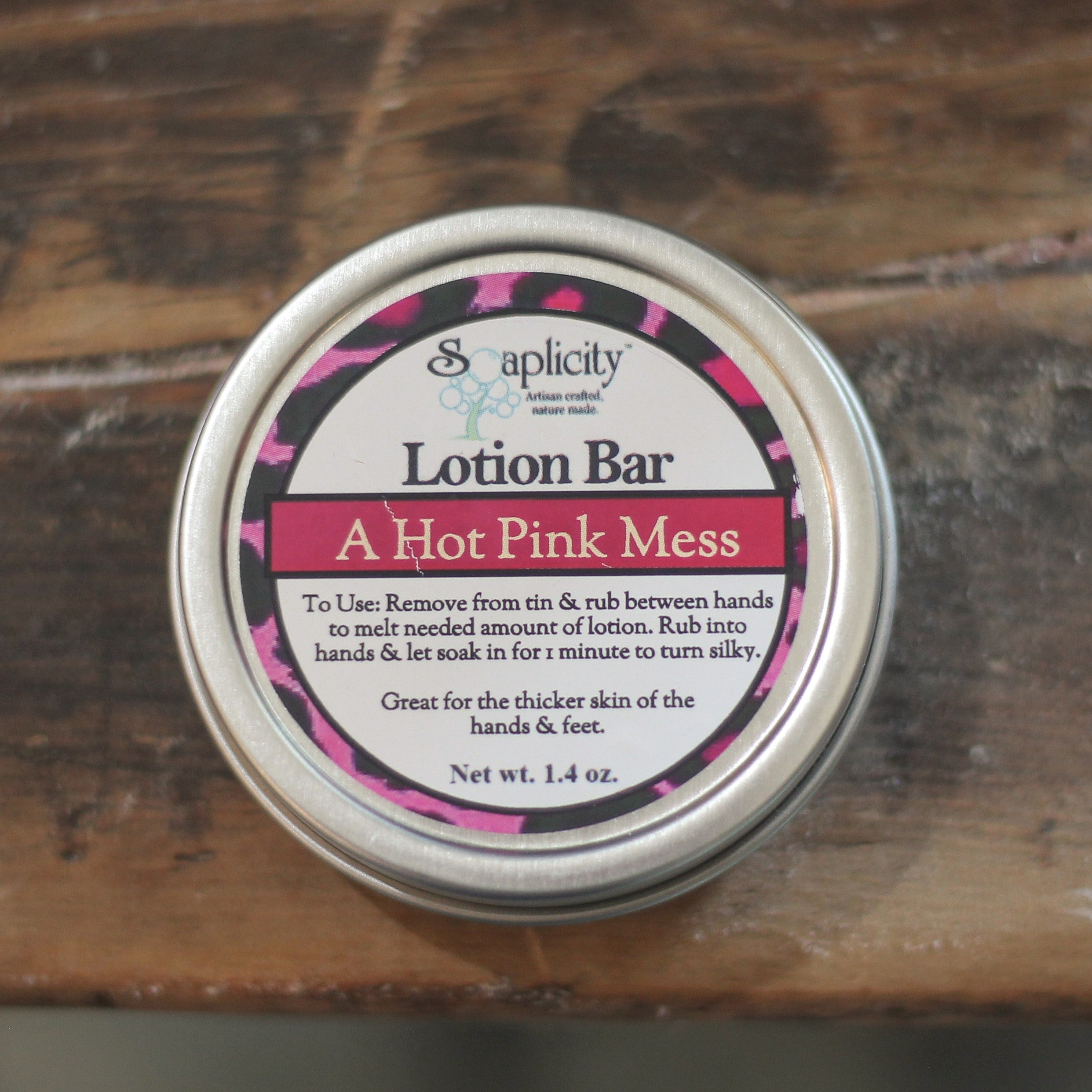 A Hot Pink Mess Lotion Bar – Natural Solid Moisturizer with Cinnamon & Peru Balsam