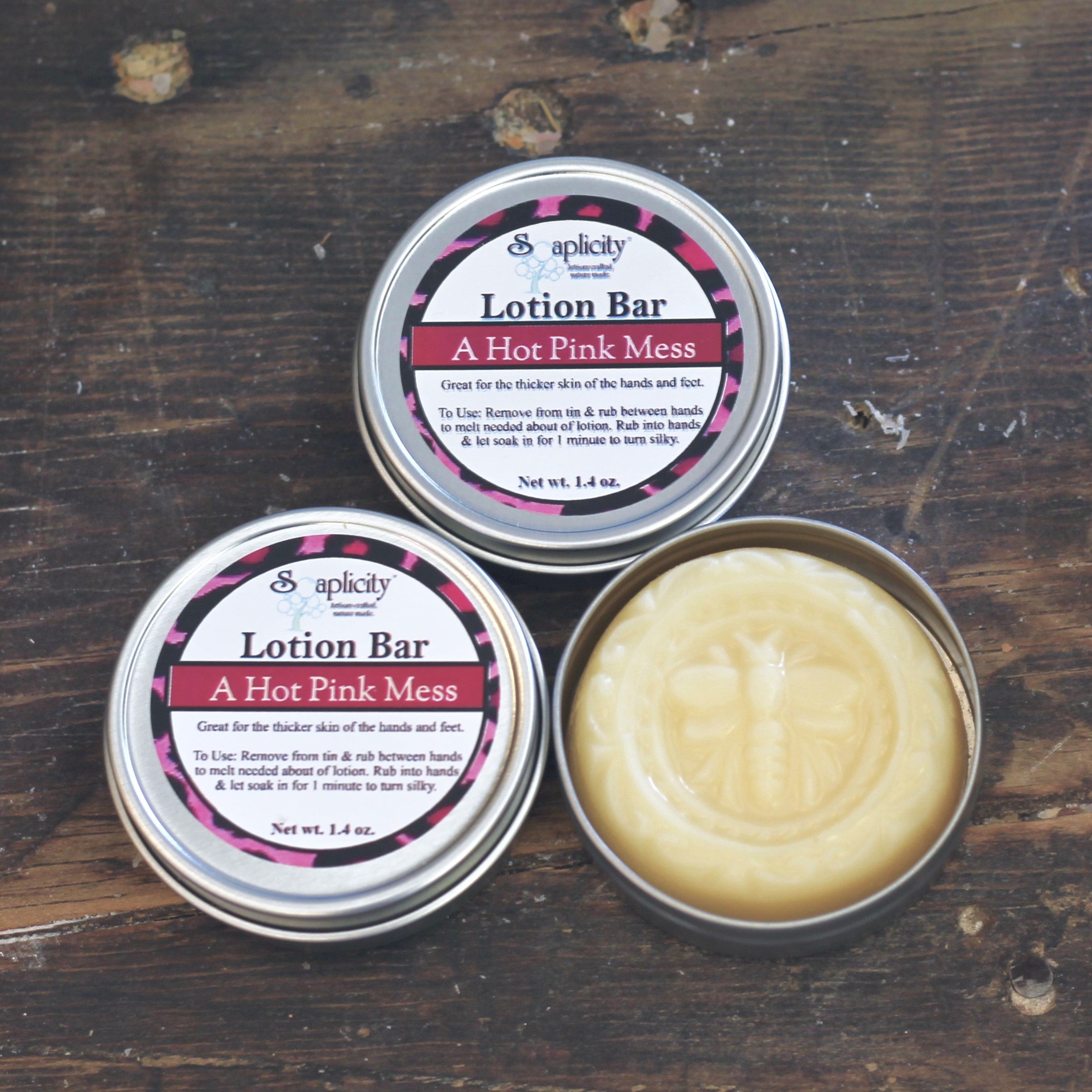 A Hot Pink Mess Lotion Bar – Natural Solid Moisturizer with Cinnamon & Peru Balsam