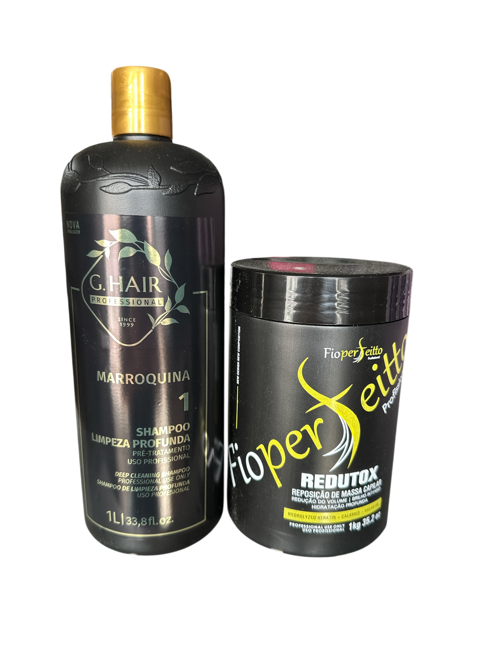 Professional Keratin Treatment Kit - G Hair Moroccan Detox Shampoo & Redutox Mask 33.8oz