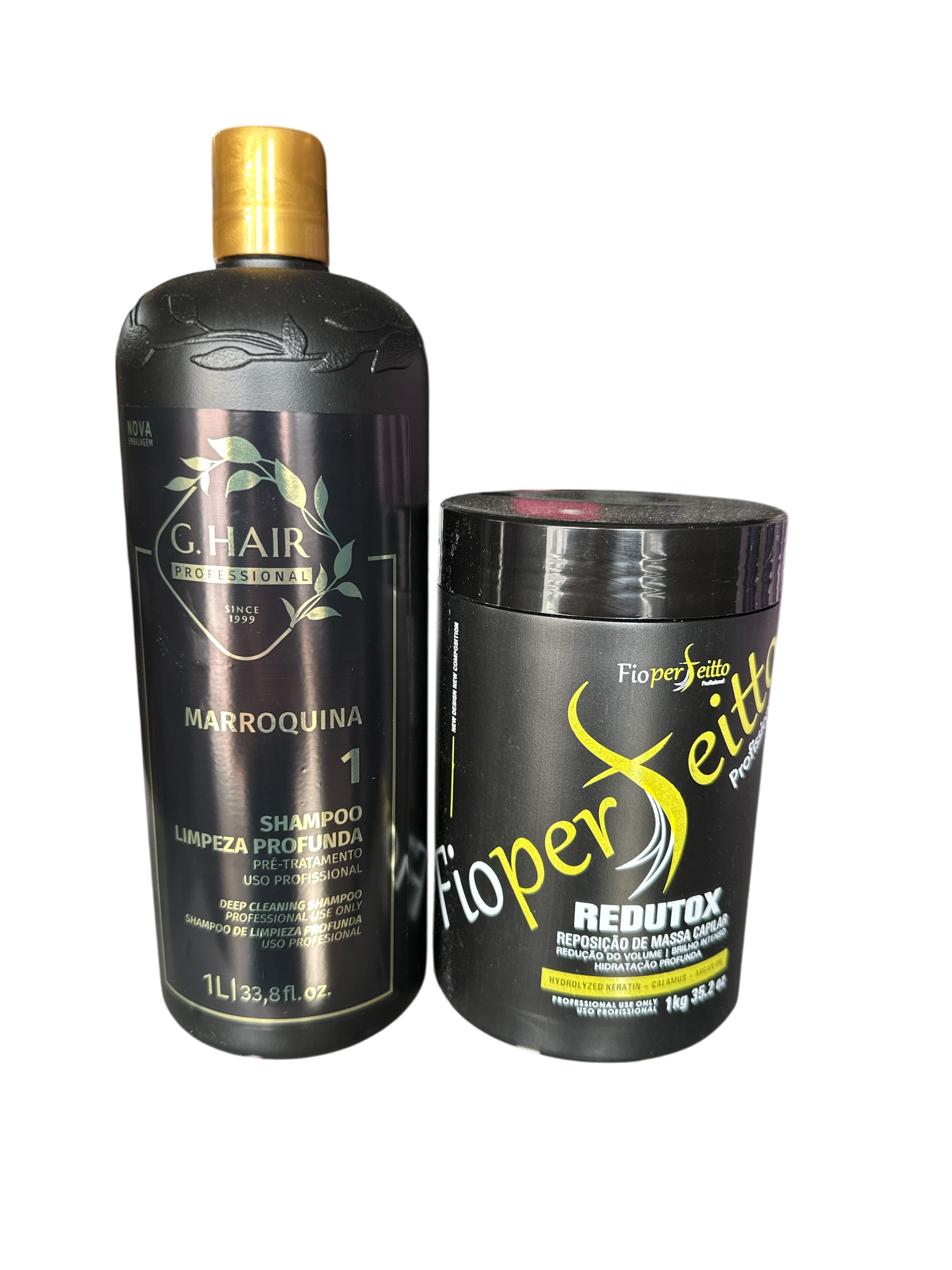 Professional Keratin Treatment Kit - G Hair Moroccan Detox Shampoo & Redutox Mask 33.8oz