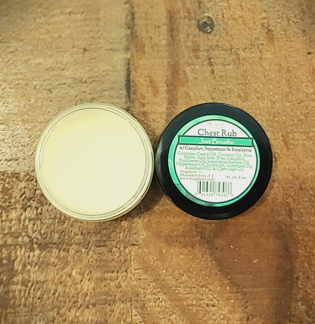 Just Breathe Chest Rub – Natural Camphor & Eucalyptus Radiata Respiratory Relief