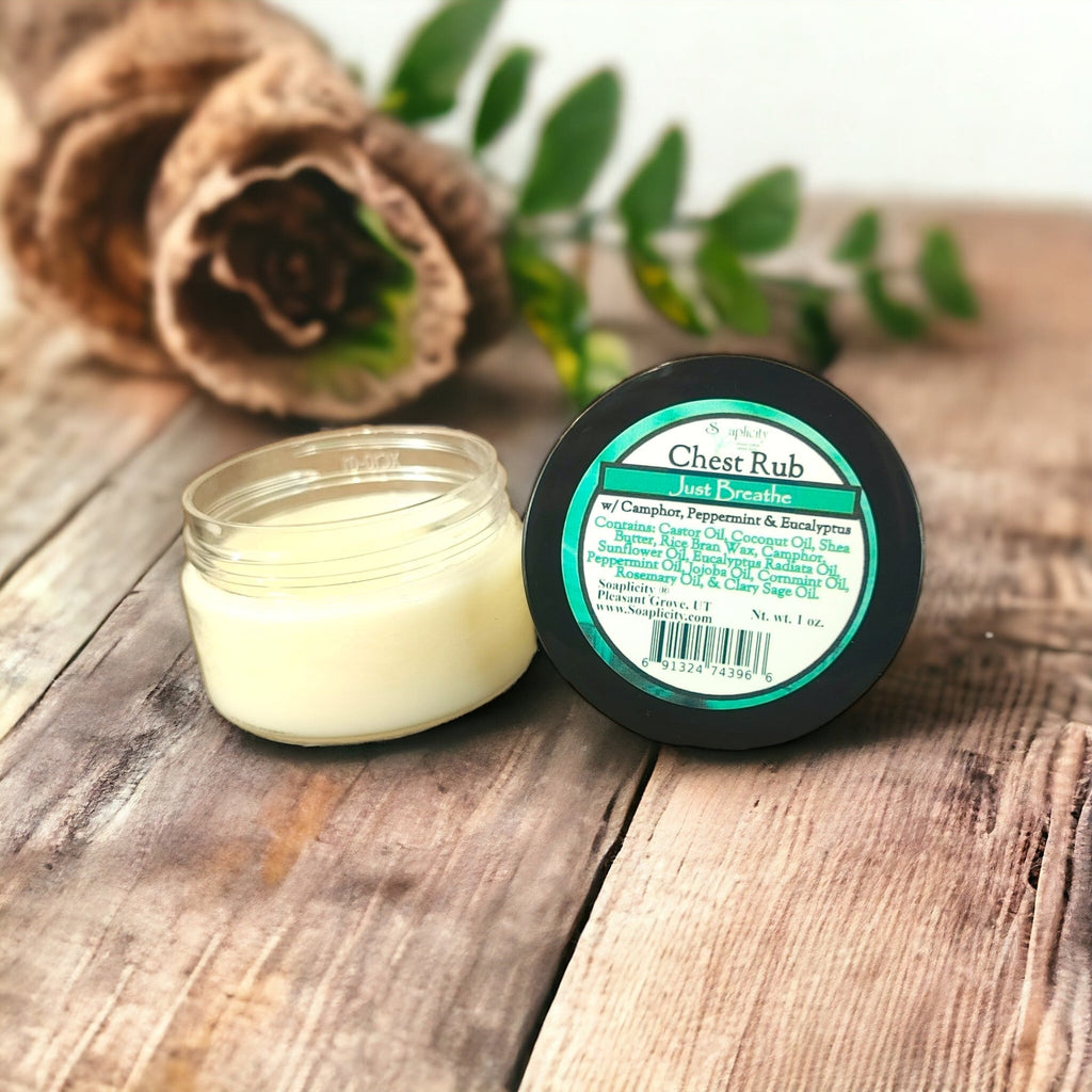 Just Breathe Chest Rub – Natural Camphor & Eucalyptus Radiata Respiratory Relief