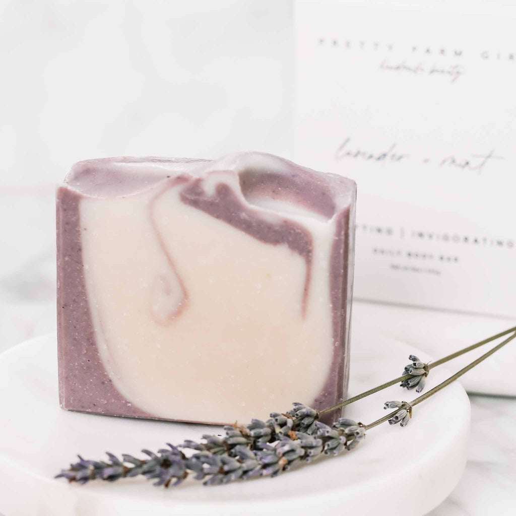 Lavender & Mint Tallow & Goat Milk Soap Bar – Calming Handmade Bar
