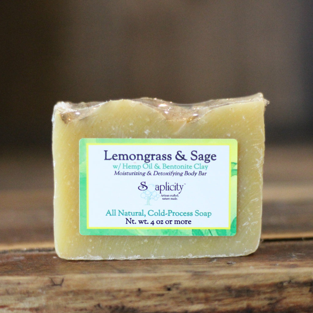 Lemongrass & Sage Soap Bar – Clarifying Natural Soap with Bentonite Clay