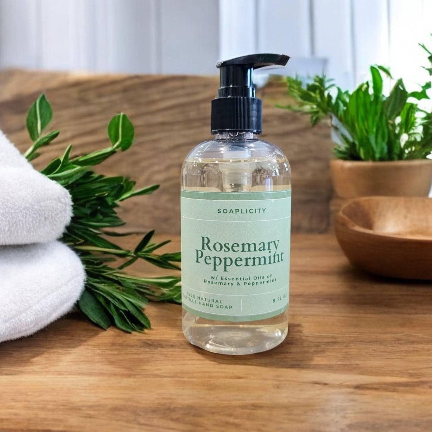 Rosemary Peppermint Liquid Hand Soap – 100% Natural, 8 fl. oz