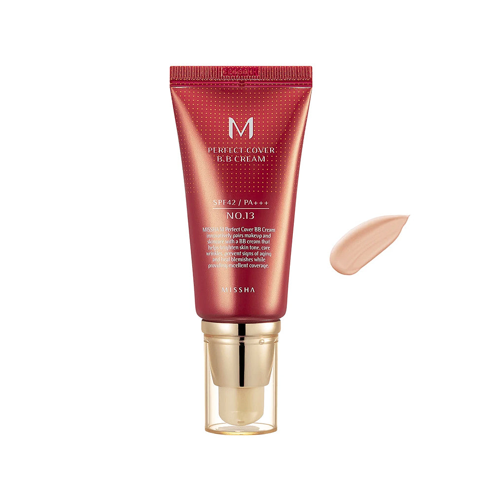 Missha M Perfect Cover BB Cream #13 Bright Beige – Full Coverage Korean BB Cream