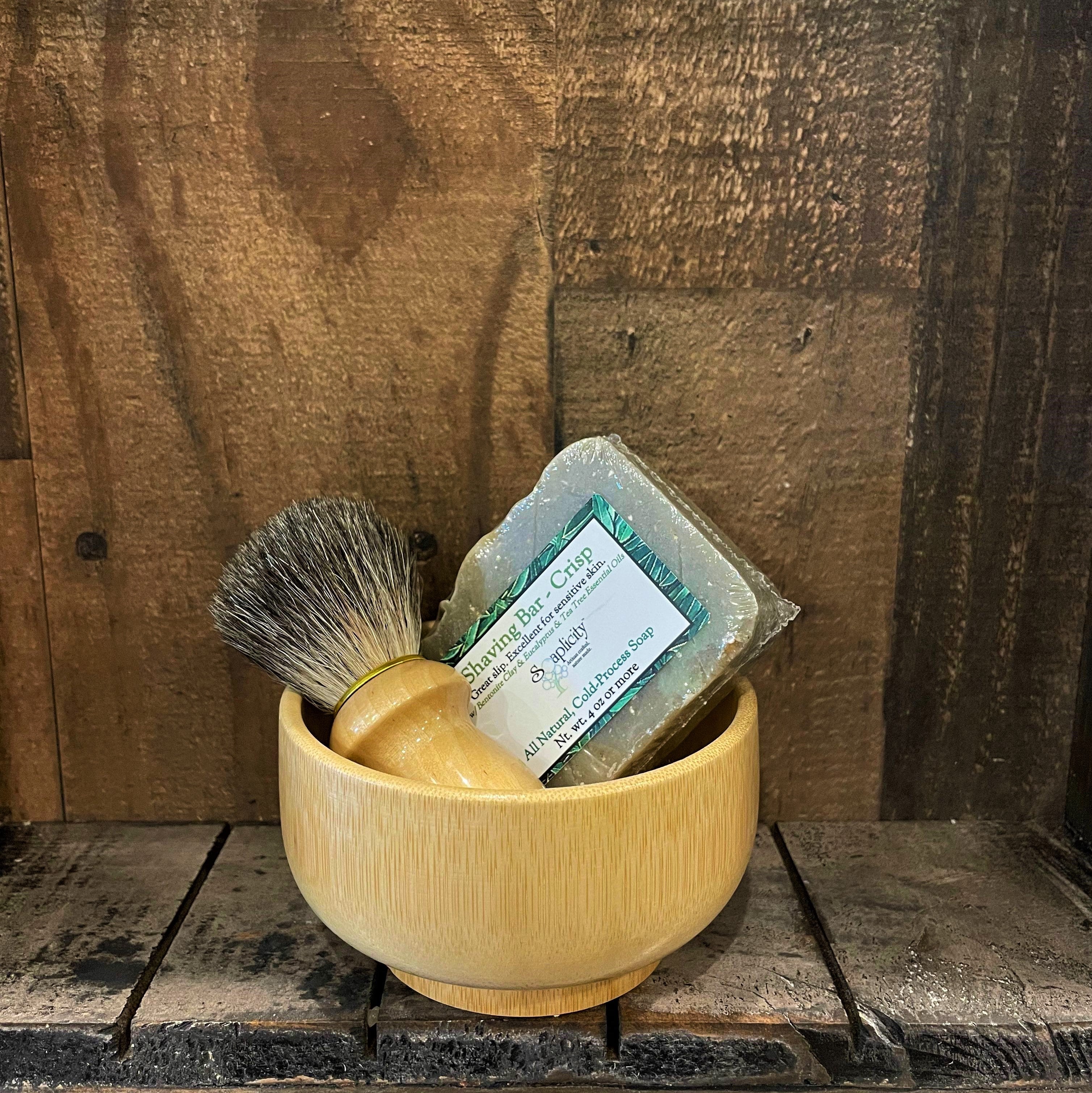 Men's Shaving Set – Bamboo | Natural Shaving Brush, Bowl & Soap