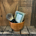 Men's Shaving Set – Black & Datewood | Natural Shaving Brush, Bowl & Soap