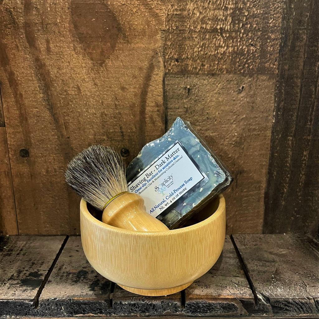 Men's Shaving Set – Bamboo | Natural Shaving Brush, Bowl & Soap