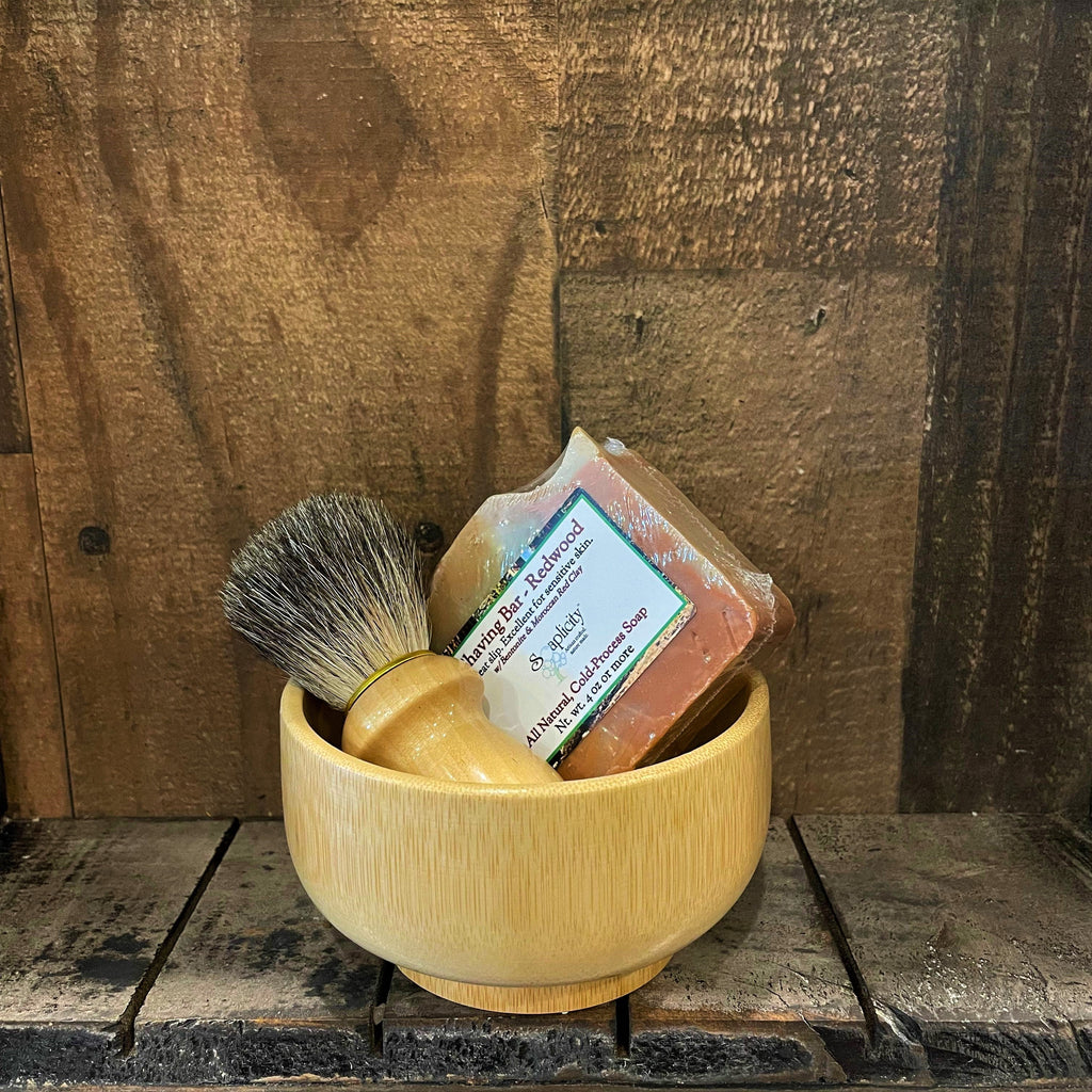 Men's Shaving Set – Bamboo | Natural Shaving Brush, Bowl & Soap