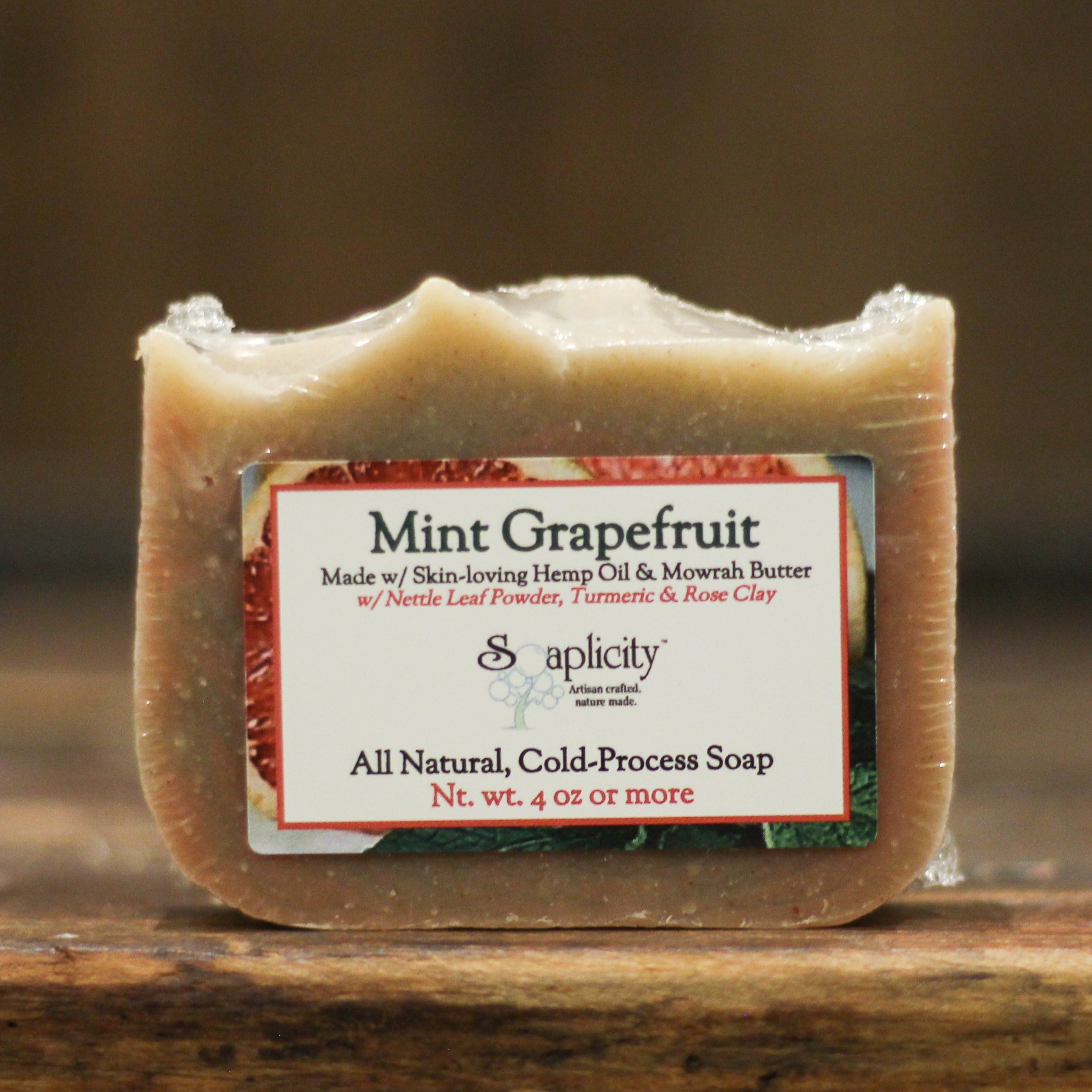 Mint Grapefruit Soap Bar – Refreshing Natural Soap with Rose Clay & Turmeric