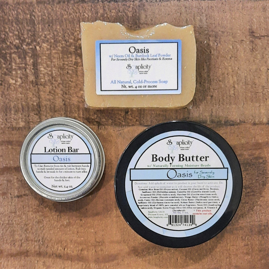 Oasis Bundles for Severely Dry Skin – Natural Dry Skin Relief System