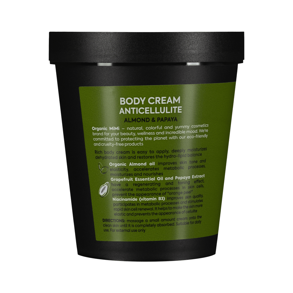 Organic Mimi Anticellulite Body Cream – Almond & Papaya, 200ml