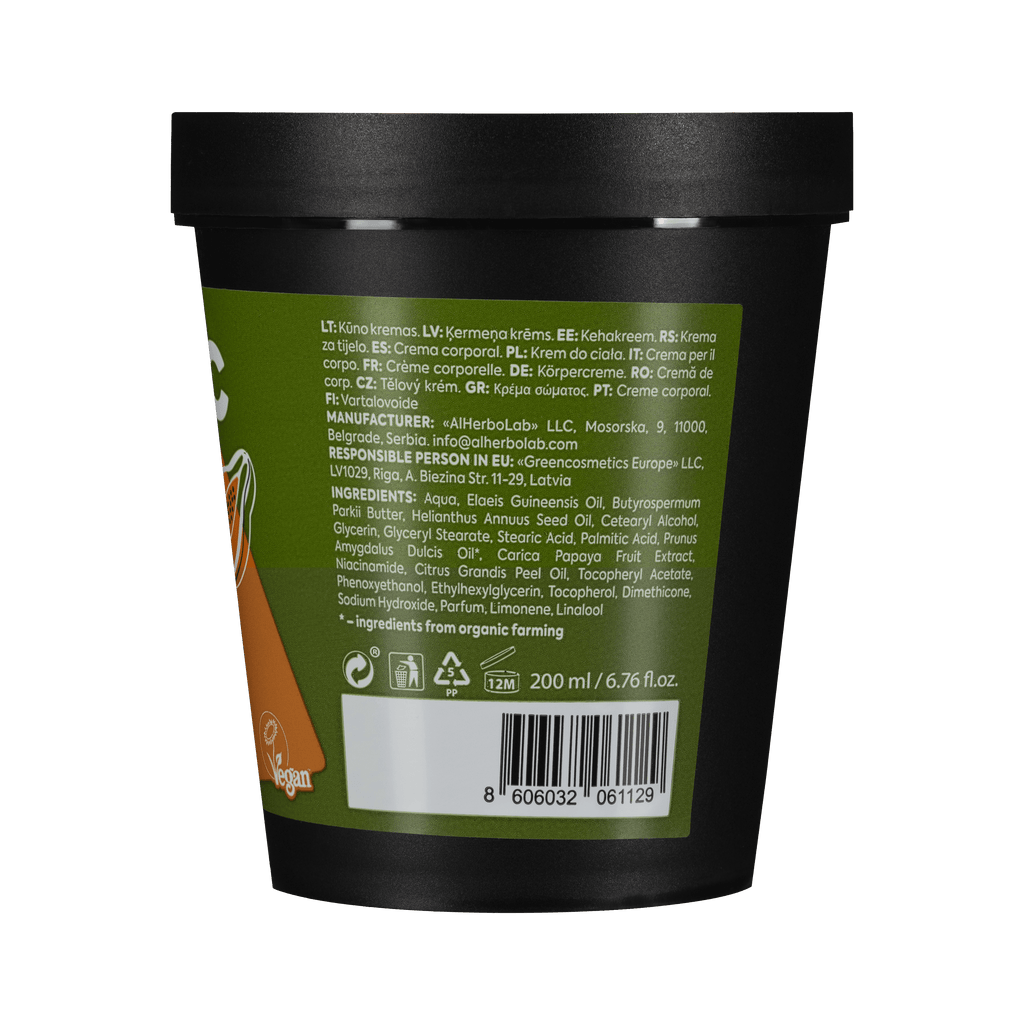 Organic Mimi Anticellulite Body Cream – Almond & Papaya, 200ml