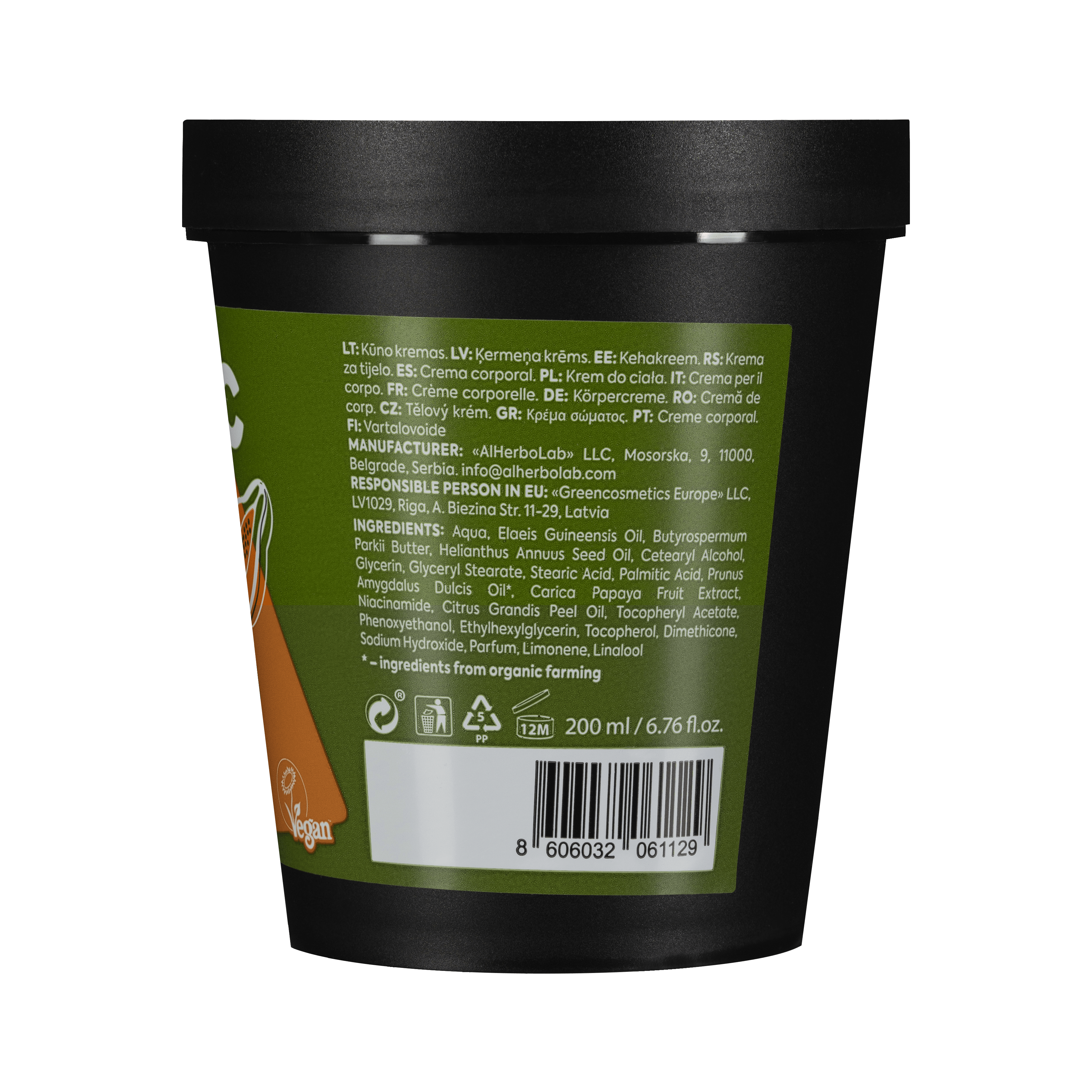 Organic Mimi Anticellulite Body Cream – Almond & Papaya, 200ml