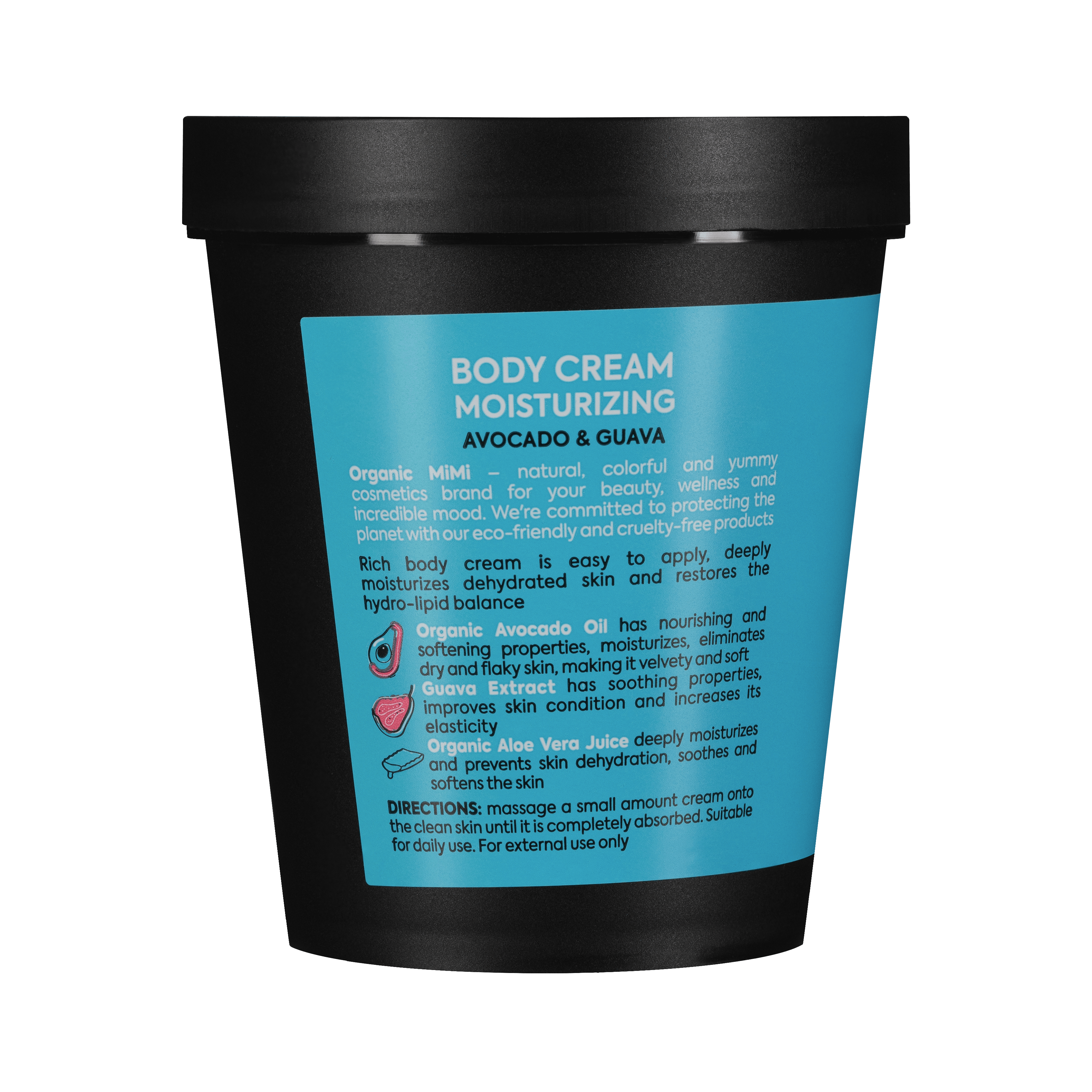 Organic Mimi Moisturizing Body Cream – Avocado & Guava, 200ml