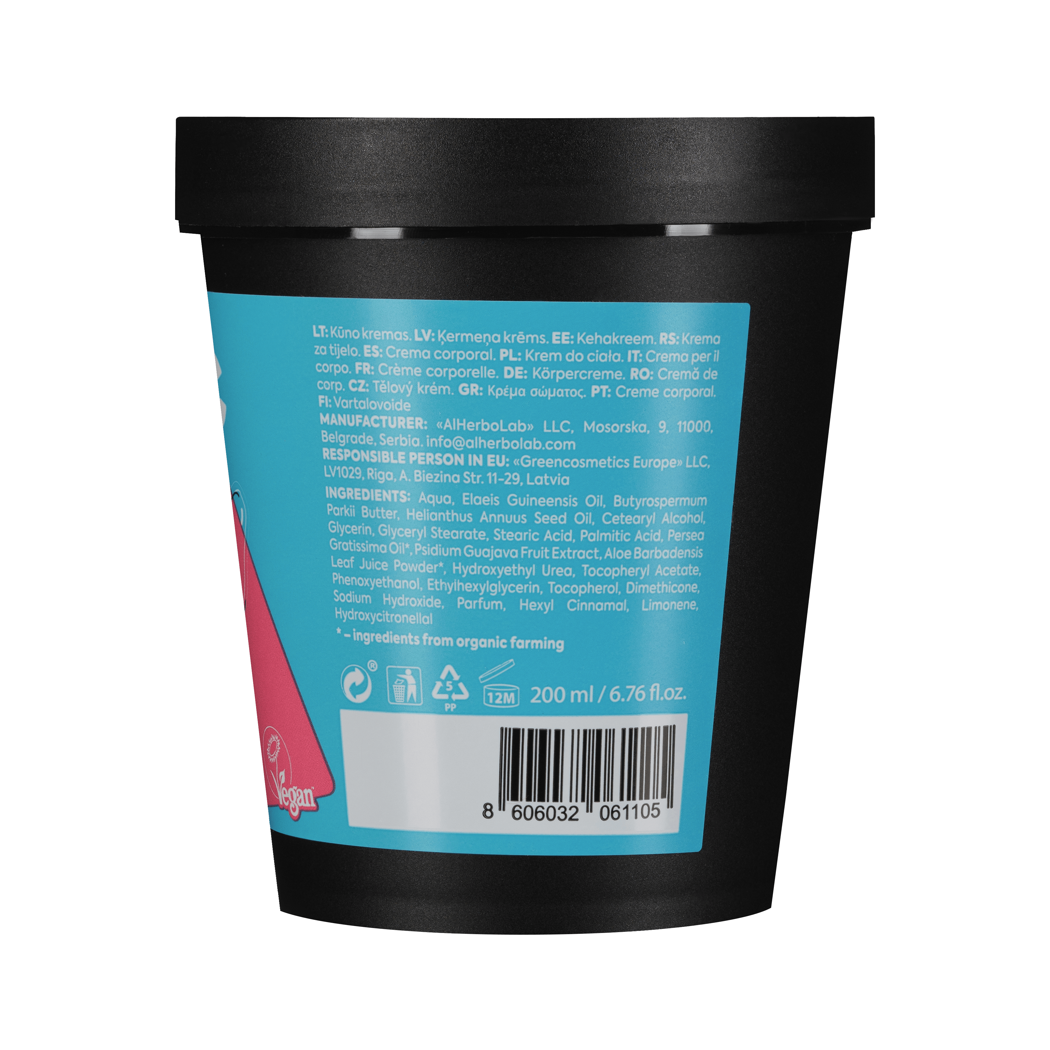 Organic Mimi Moisturizing Body Cream – Avocado & Guava, 200ml