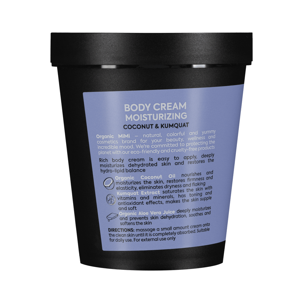 Organic Mimi Moisturizing Body Cream – Coconut & Kumquat, 200ml