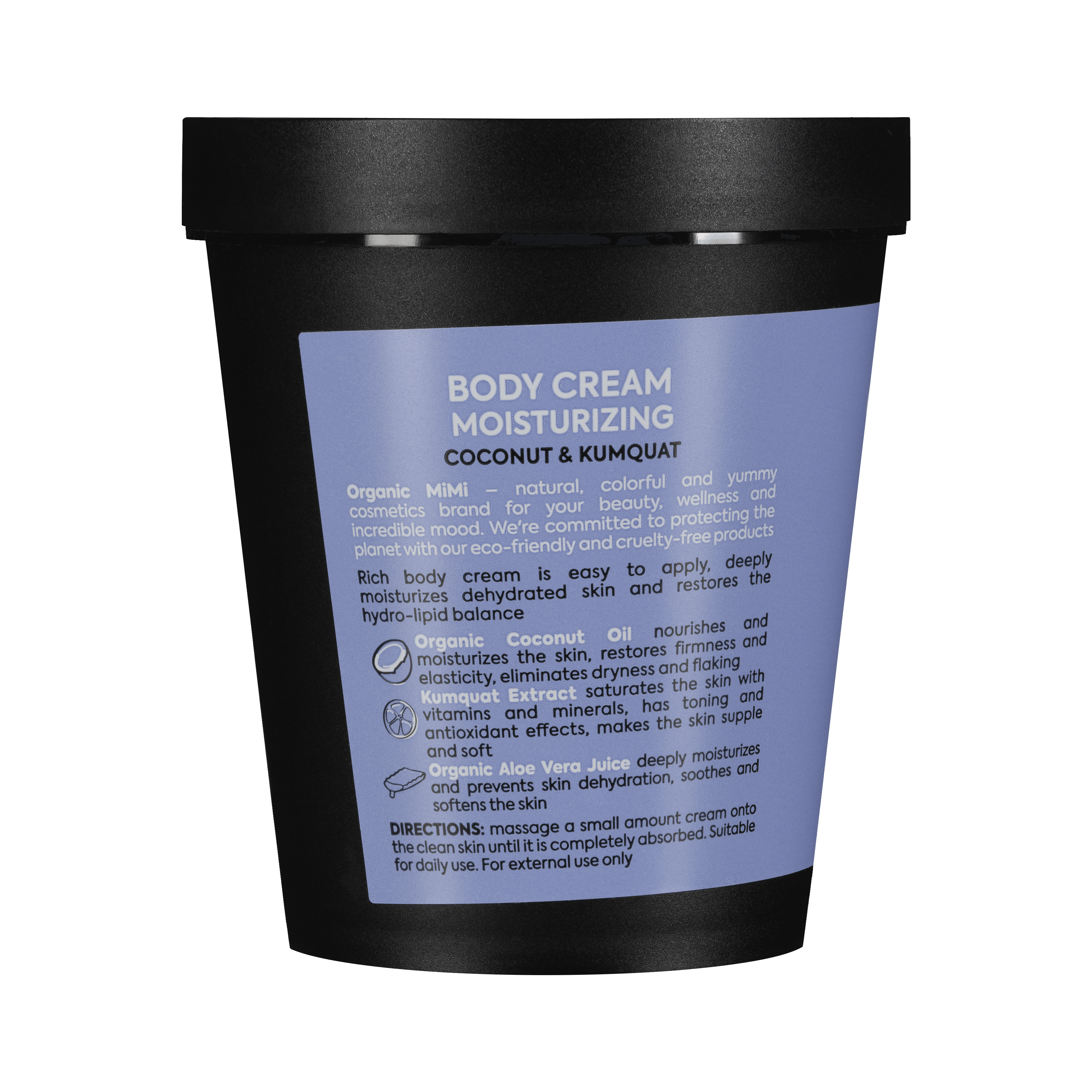 Organic Mimi Moisturizing Body Cream – Coconut & Kumquat, 200ml