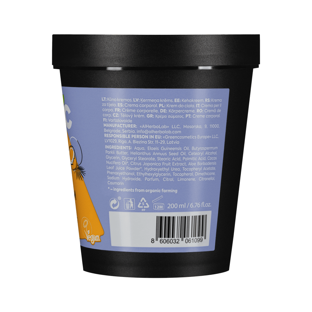 Organic Mimi Moisturizing Body Cream – Coconut & Kumquat, 200ml