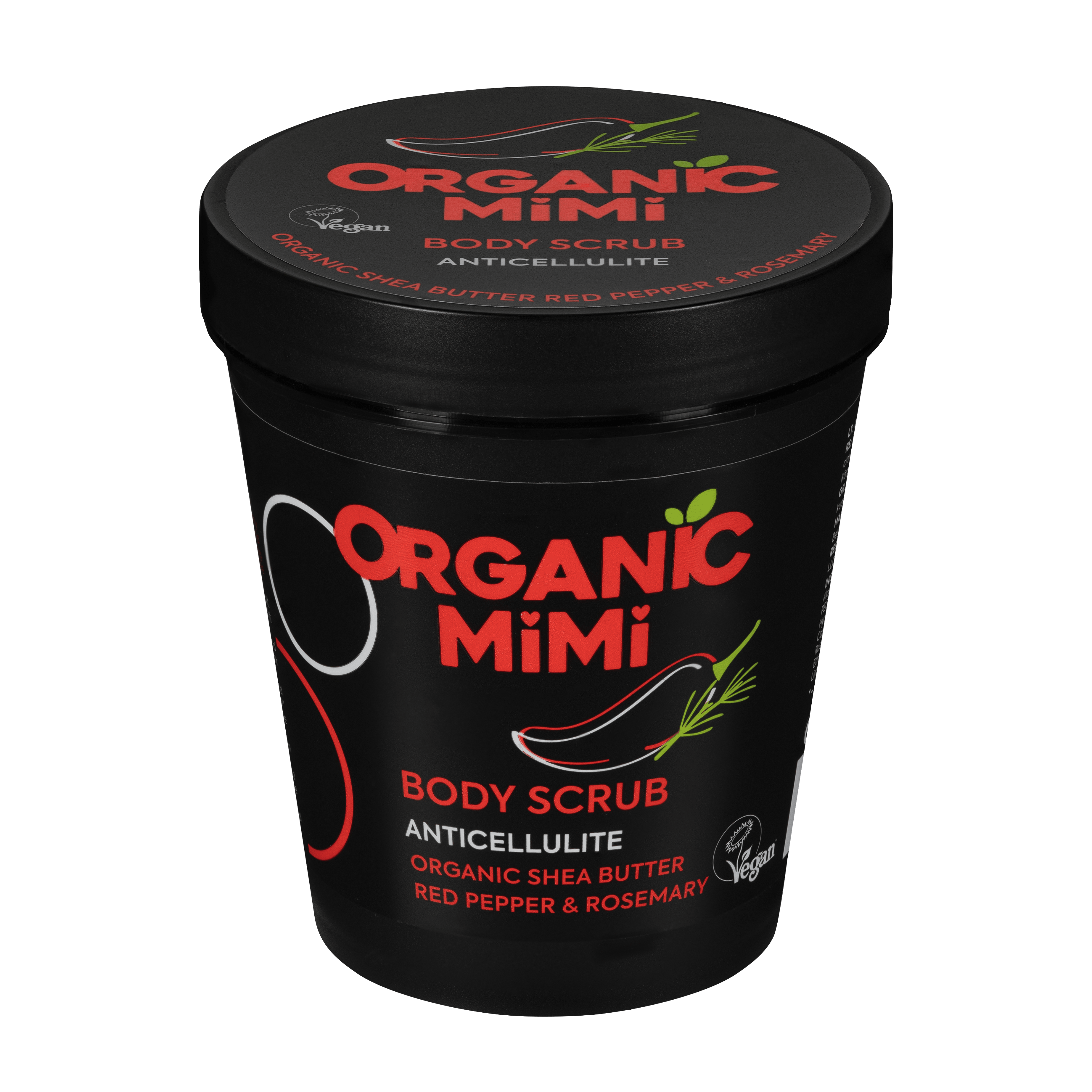 Organic Mimi Anticellulite Body Scrub – Red Pepper & Rosemary, 250g