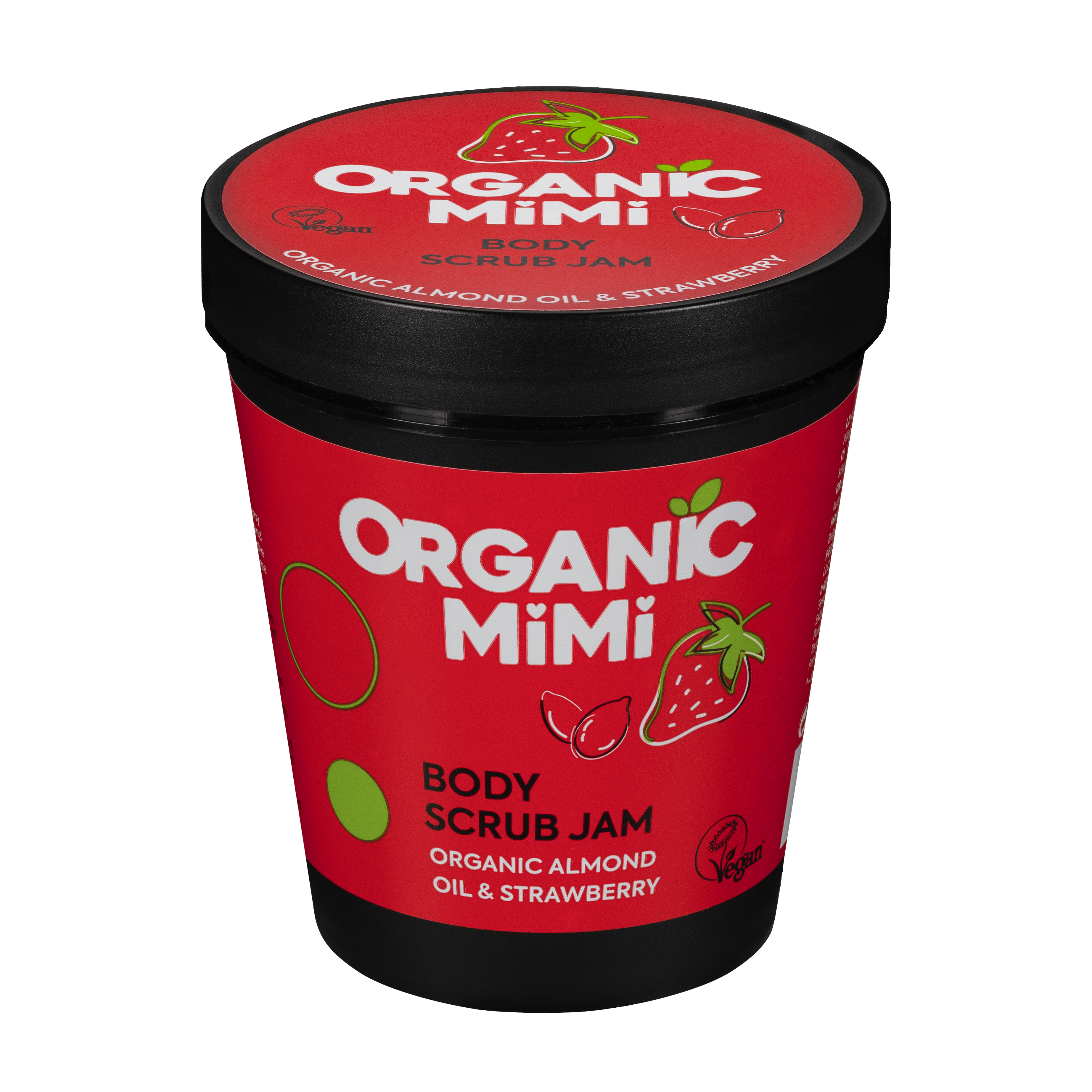 Organic Mimi Body Scrub Jam – Almond & Strawberry, 250g