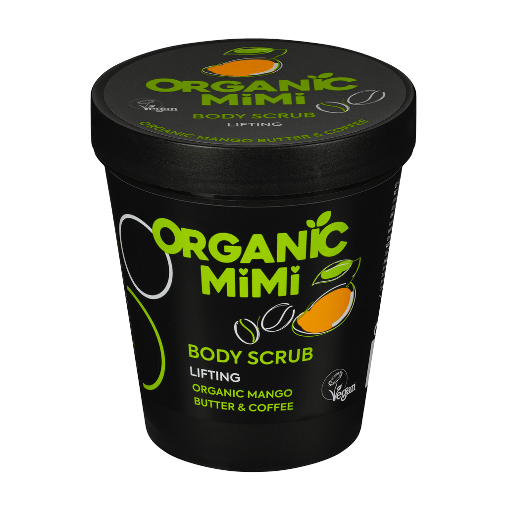 Organic Mimi Lifting Body Scrub – Mango & Coffee, 250g