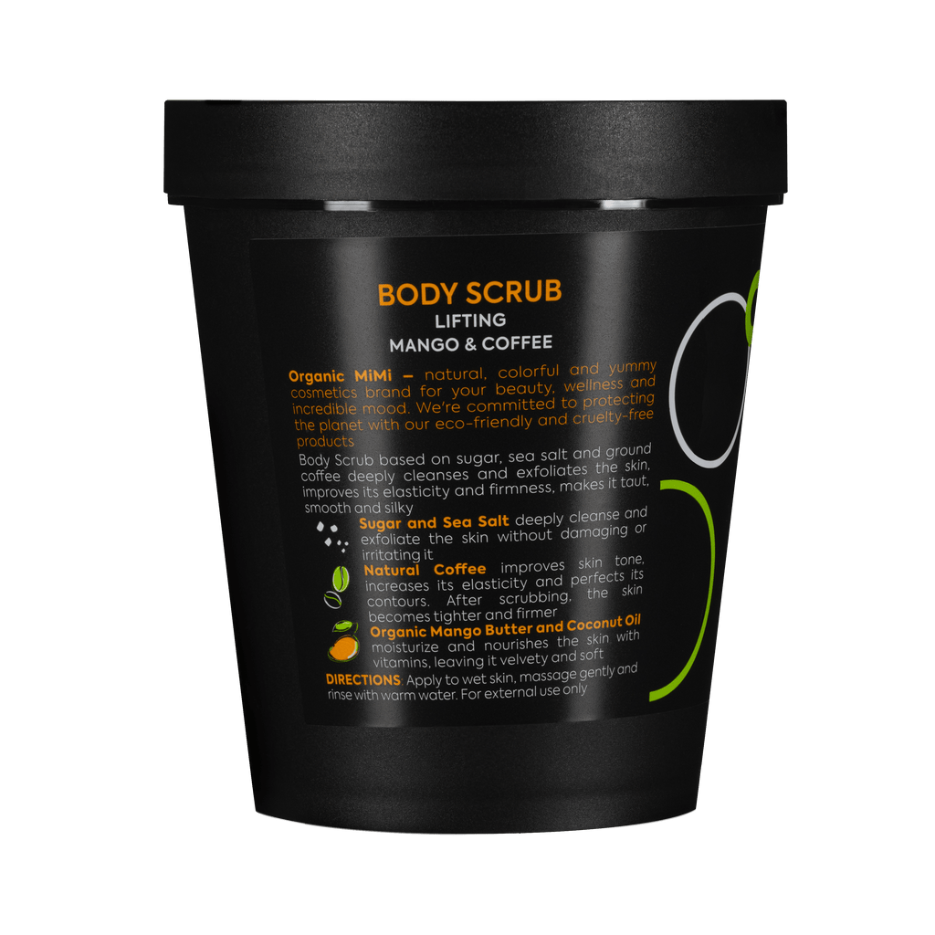 Organic Mimi Lifting Body Scrub – Mango & Coffee, 250g