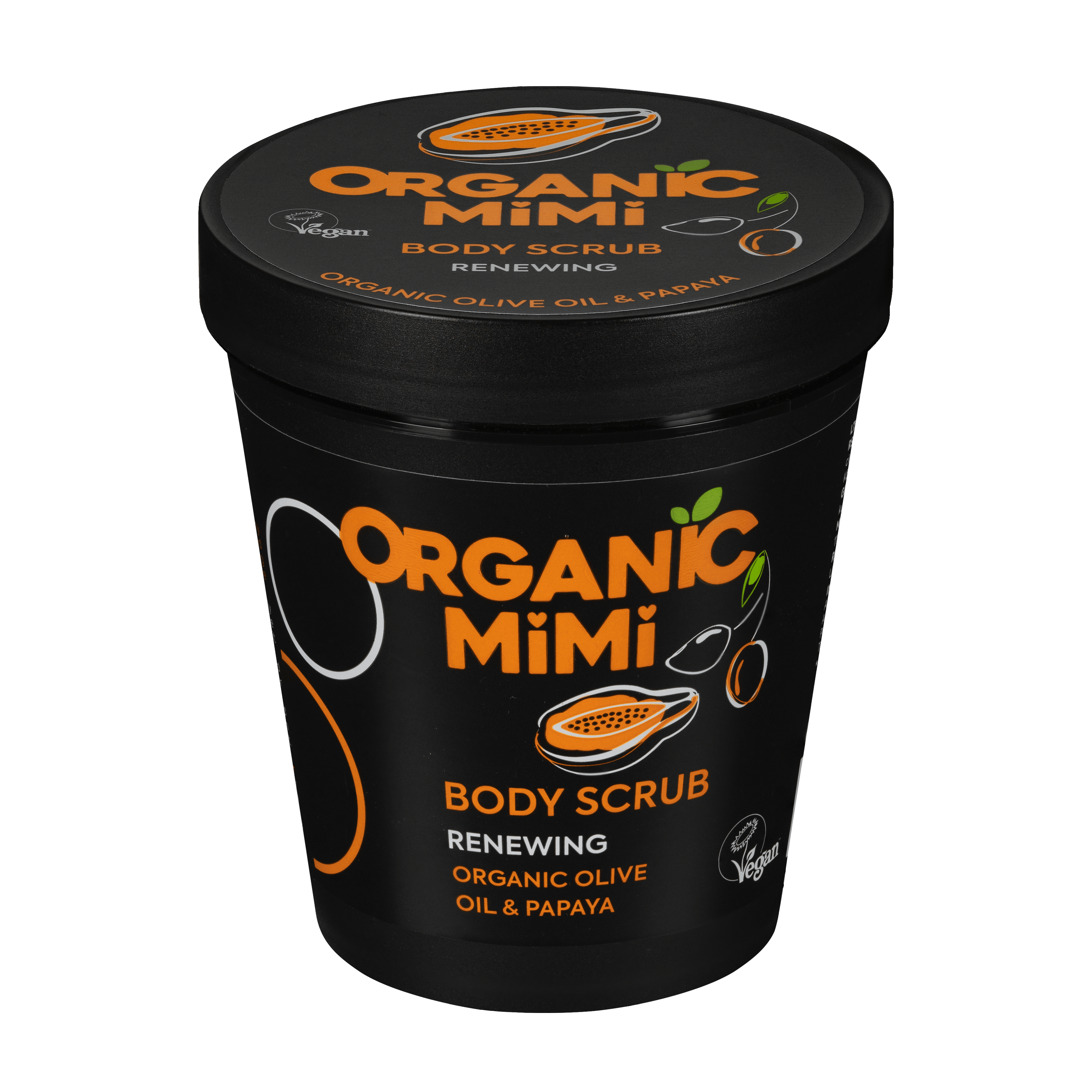 Organic Mimi Renewing Body Scrub – Olive & Papaya, 250g