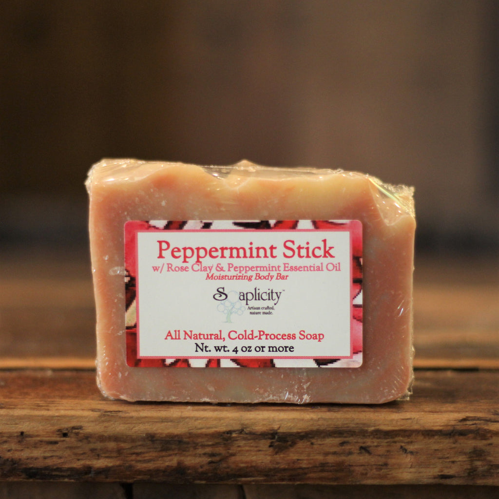 Peppermint Stick Soap Bar – Natural Detoxifying Soap with Rose Clay