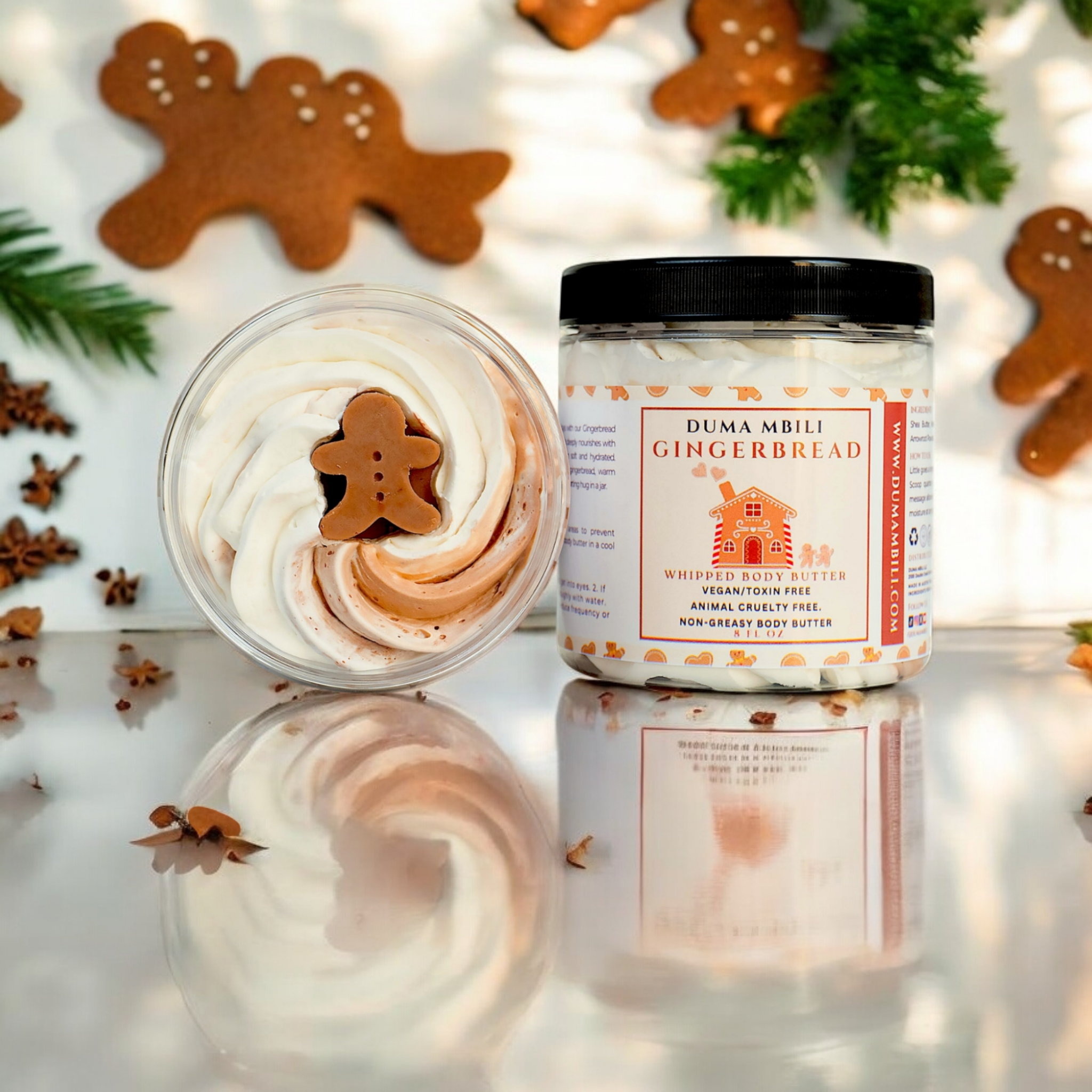Gingerbread Whipped Body Butter – Shea, Mango & Cocoa Butter Blend, 8 oz