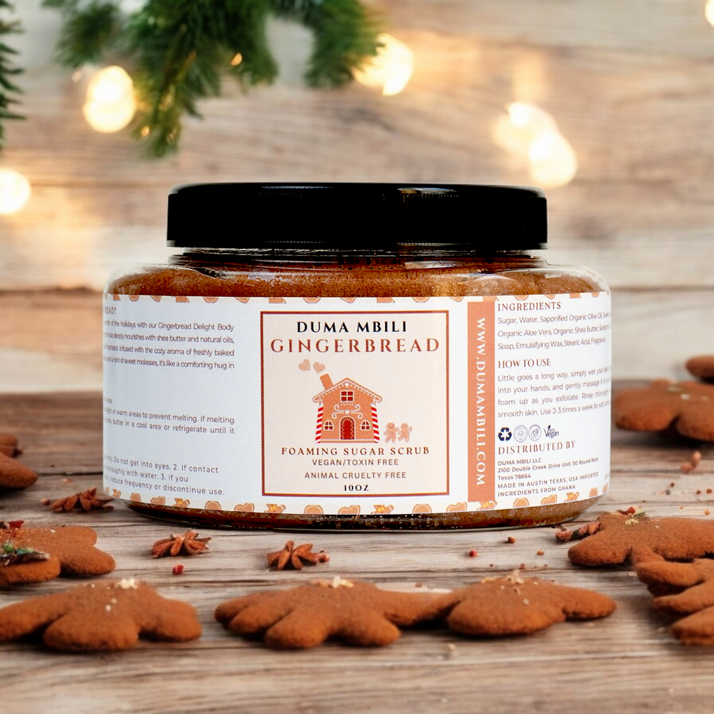 Gingerbread Foaming Sugar Scrub – Ginger, Cinnamon, Nutmeg & Molasses
