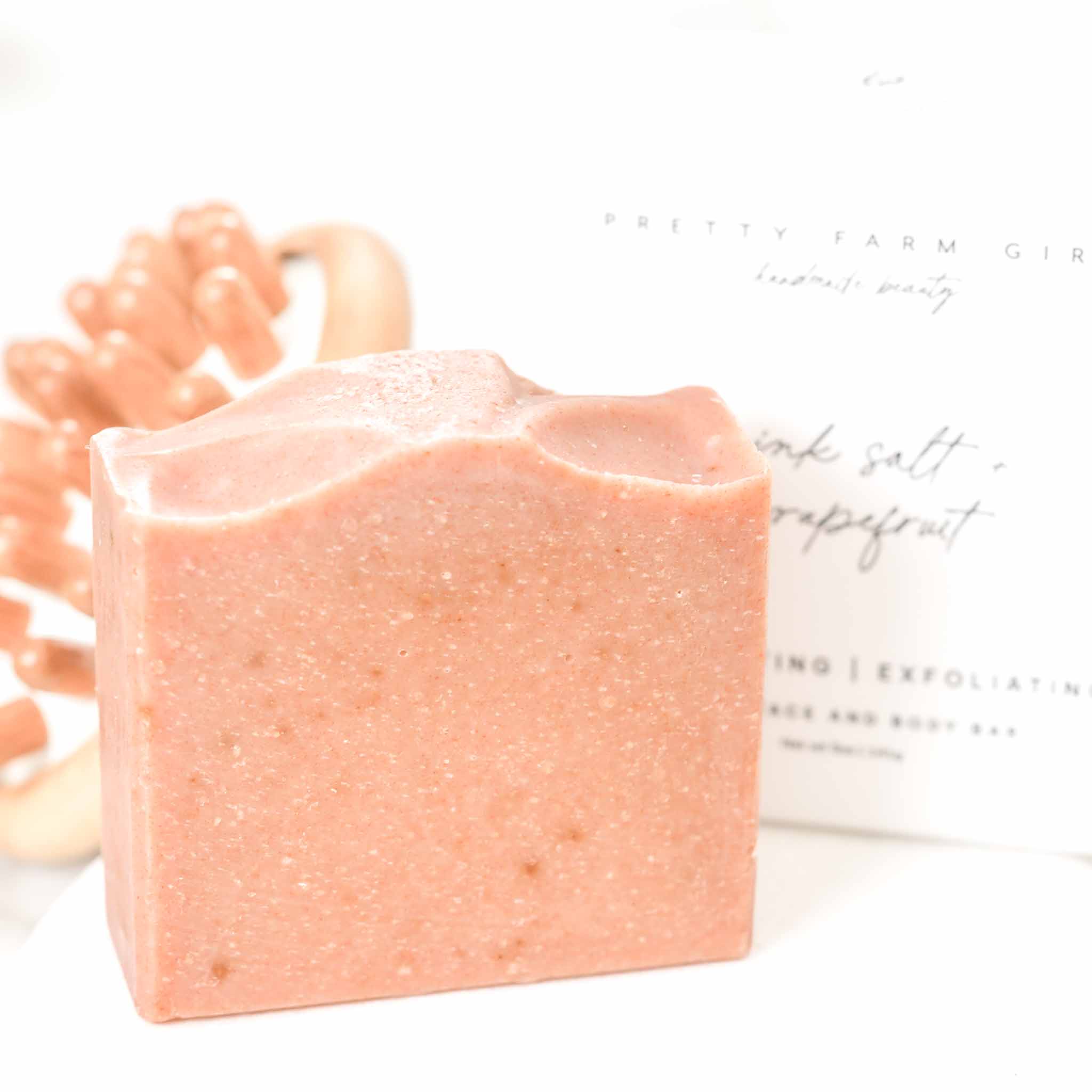 Pink Salt & Grapefruit Tallow & Goat Milk Soap Bar – Detoxifying Handmade Bar
