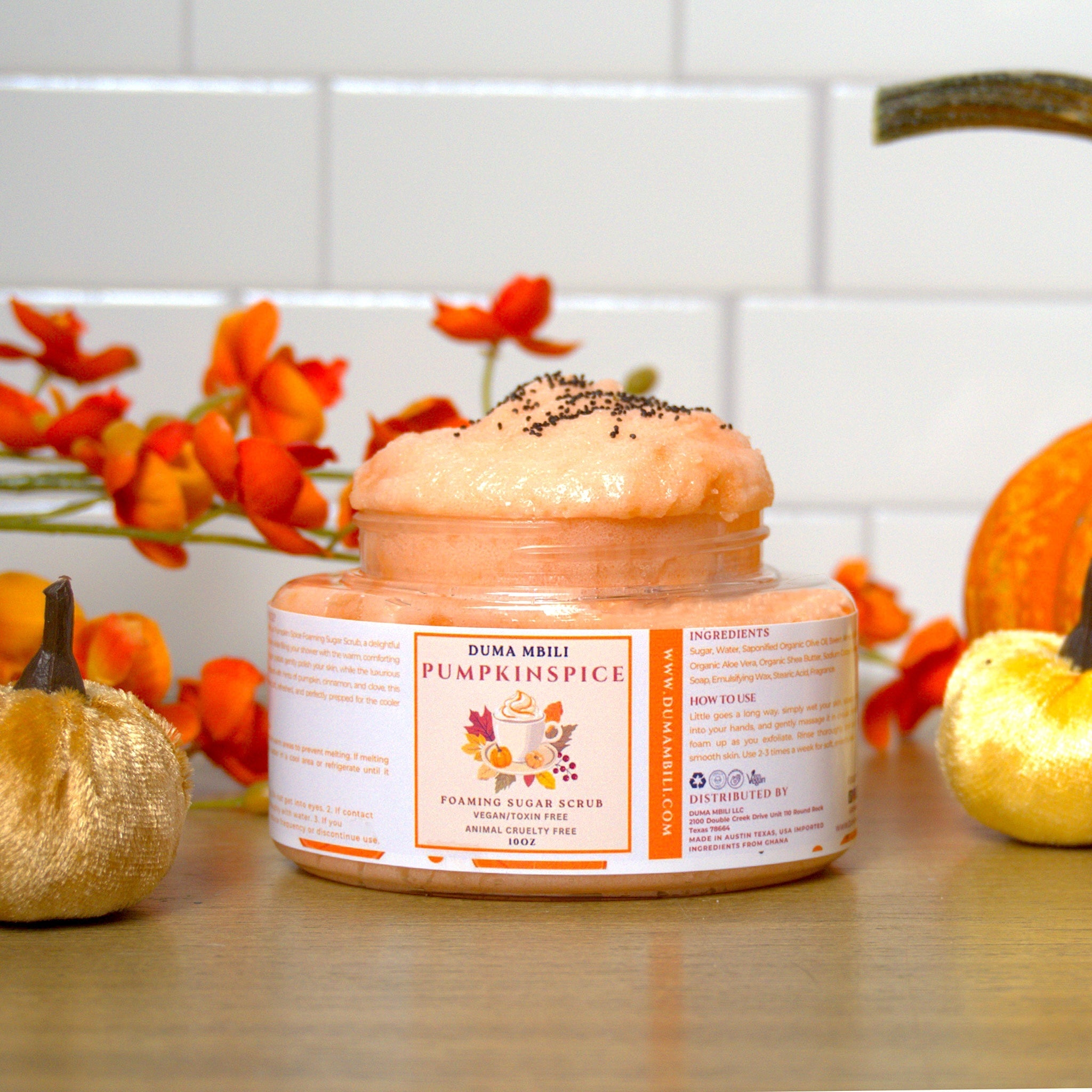 Pumpkin Spice Foaming Sugar Body Scrub – Seasonal Fall Scent