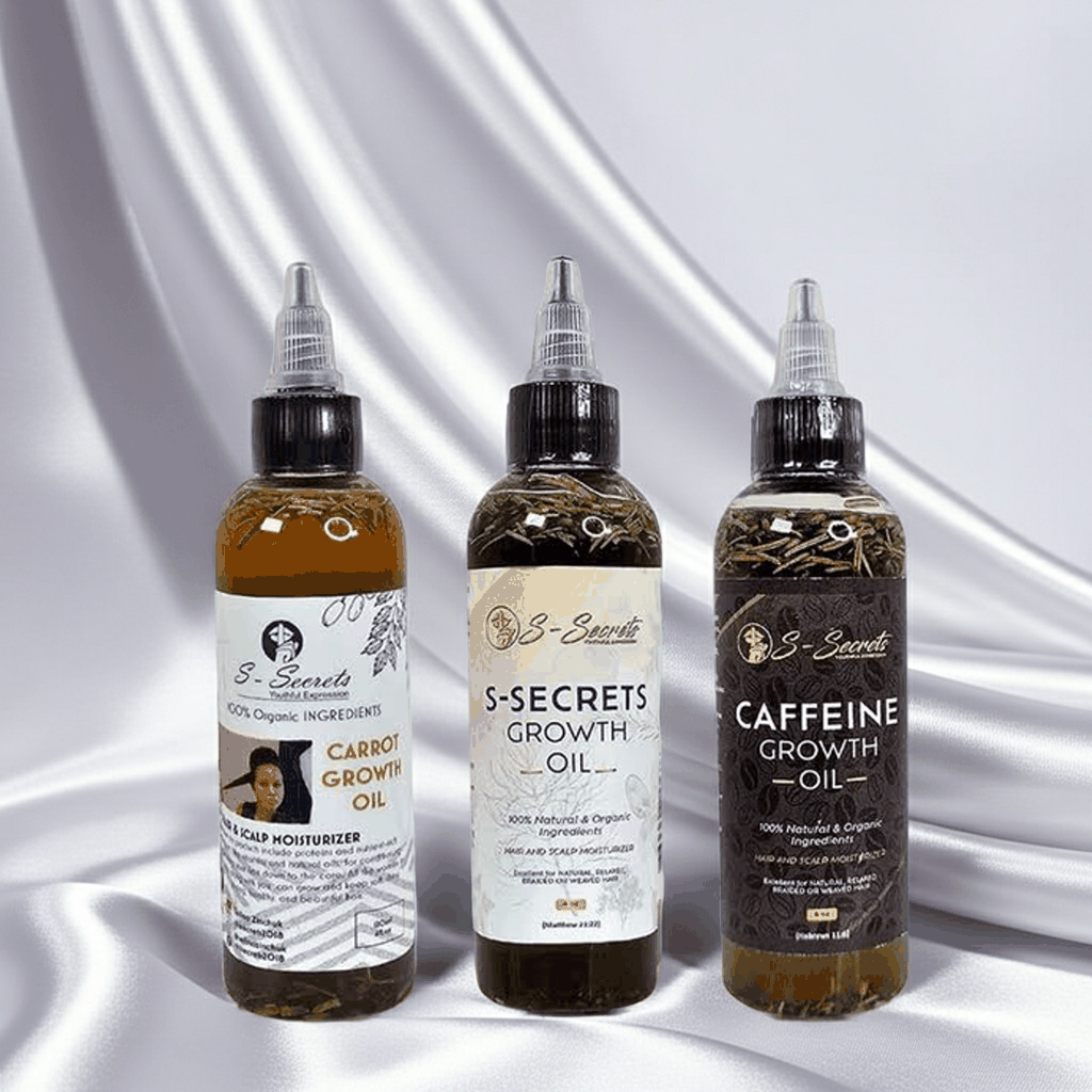 S-Secrets Ultimate Hair Growth Oil Bundle – 3 x 4 oz Bottles (12 oz Total)