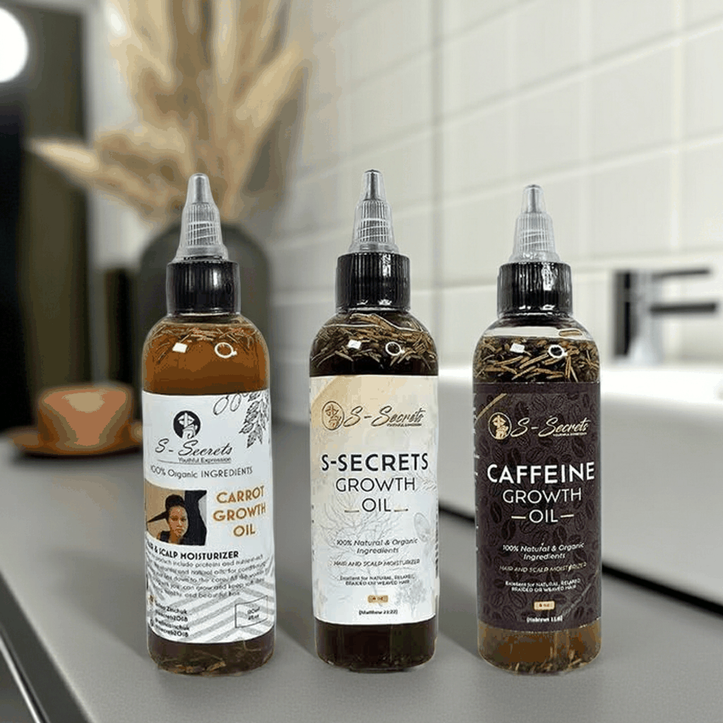 S-Secrets Ultimate Hair Growth Oil Bundle – 3 x 4 oz Bottles (12 oz Total)