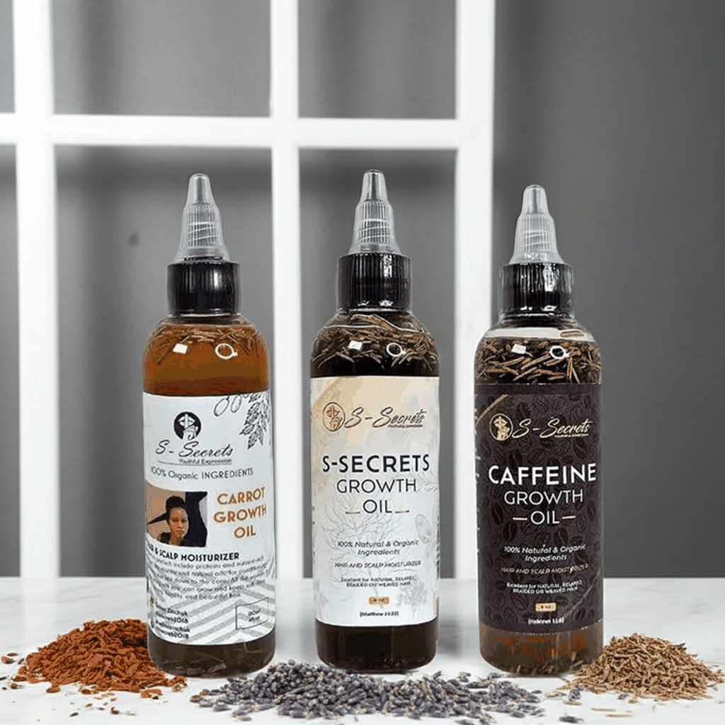 S-Secrets Hair Growth Oil Bundle – 3 Bottles x 2 oz (6 oz Total)