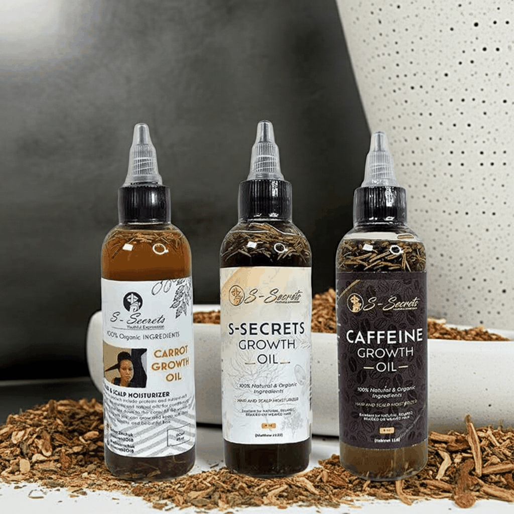 S-Secrets Hair Growth Oil Bundle – 3 Bottles x 2 oz (6 oz Total)