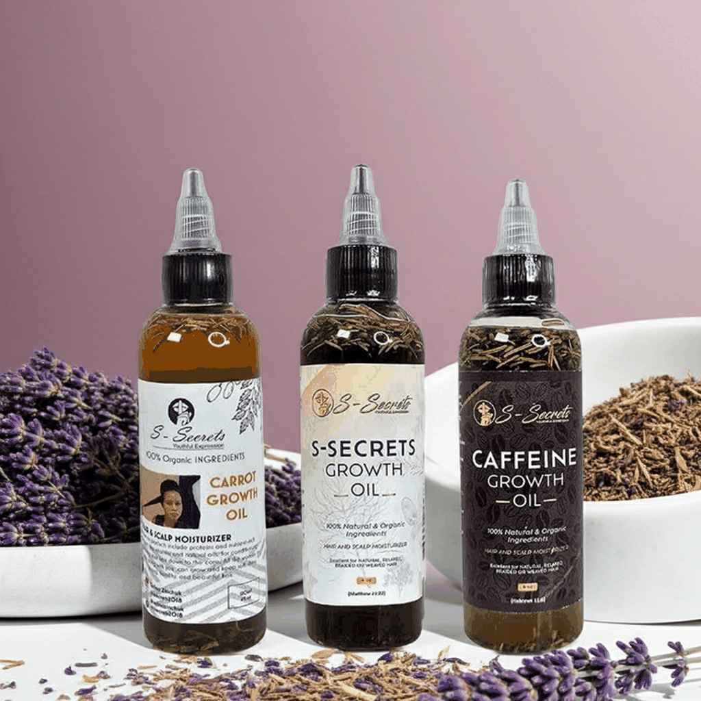 S-Secrets Ultimate Hair Growth Oil Bundle – 3 x 4 oz Bottles (12 oz Total)