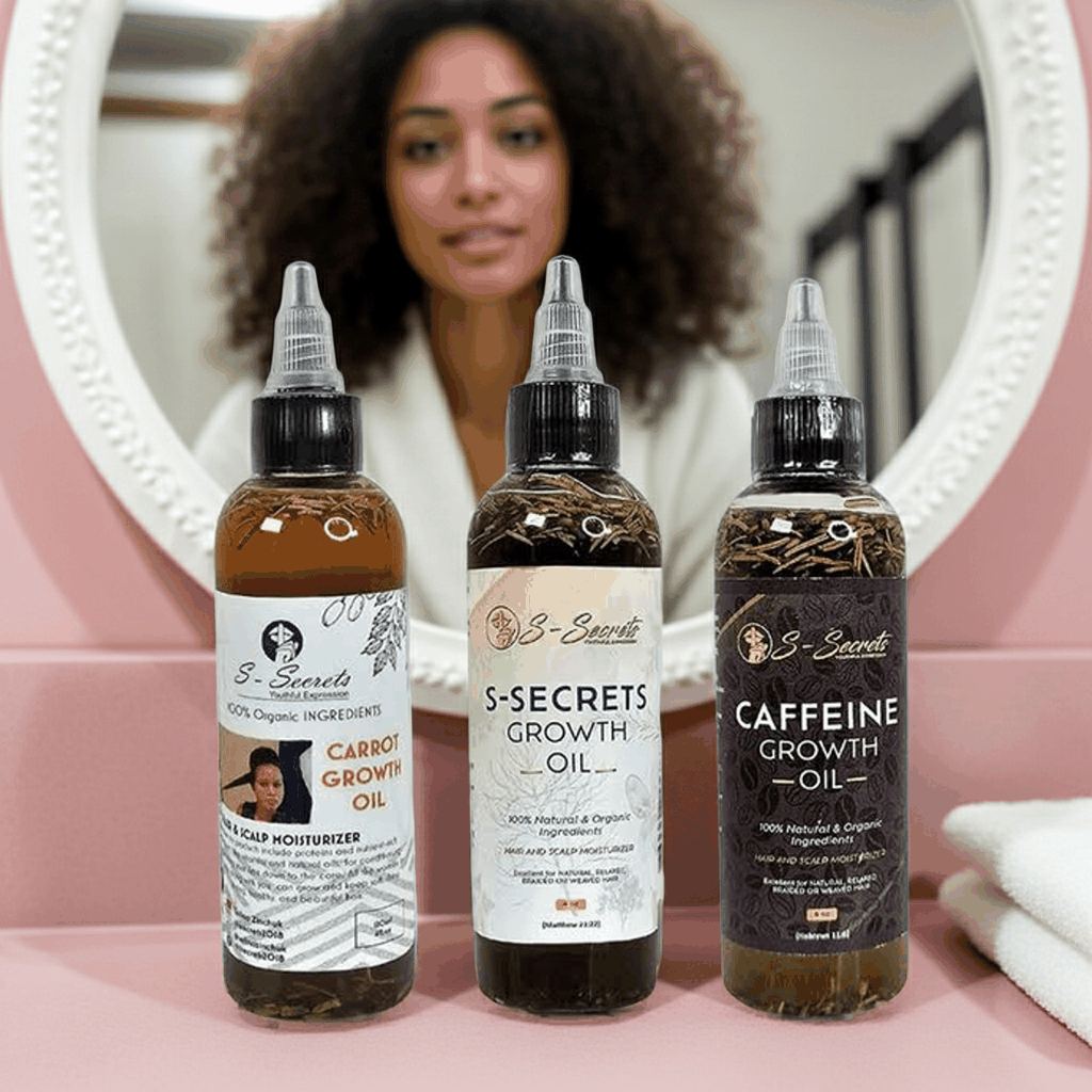 S-Secrets Hair Growth Oil Bundle – 3 Bottles x 2 oz (6 oz Total)