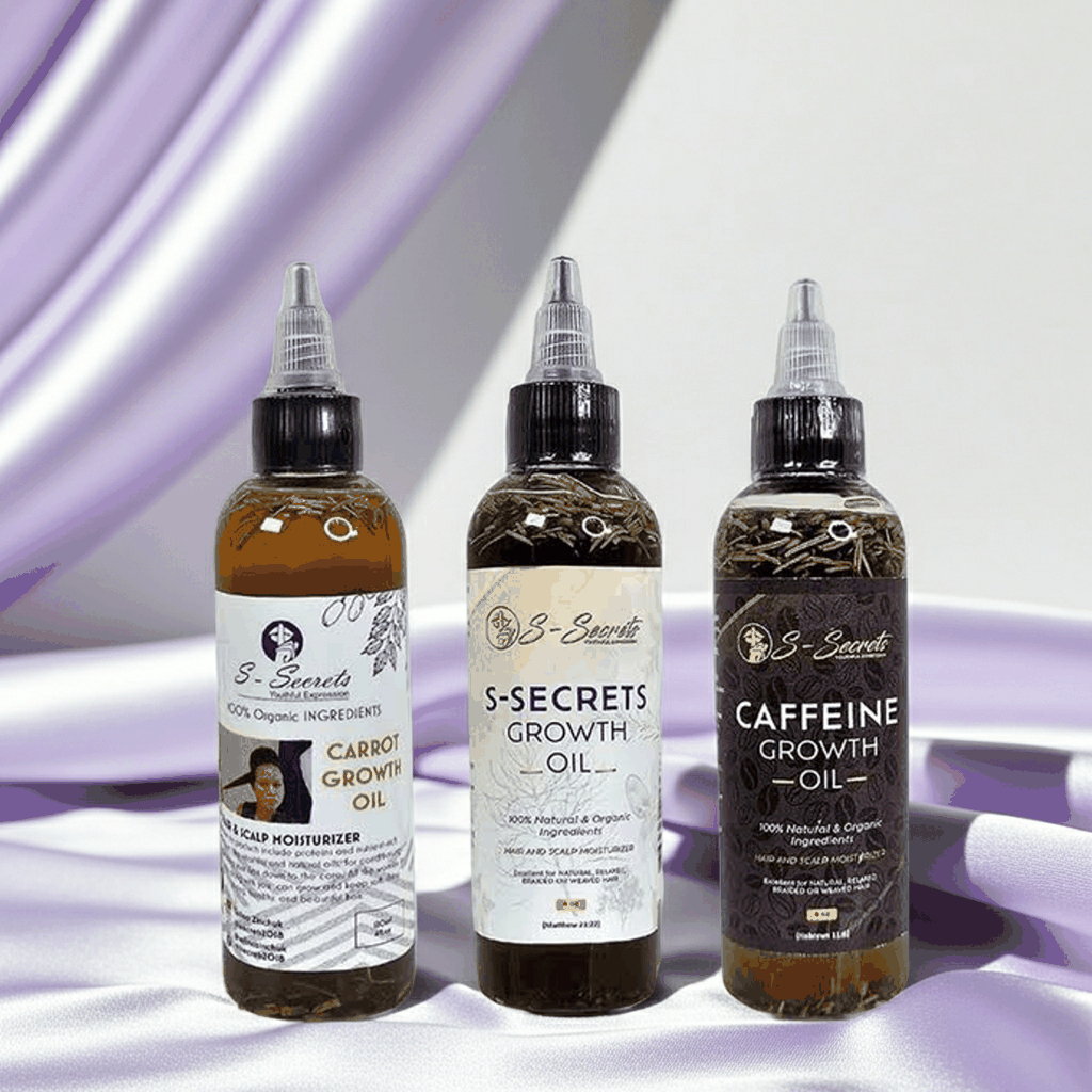 S-Secrets Hair Growth Oil Bundle – 3 Bottles x 2 oz (6 oz Total)