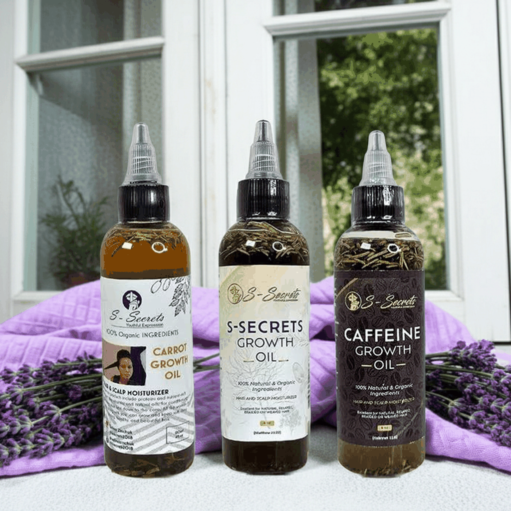 S-Secrets Ultimate Hair Growth Oil Bundle – 3 x 4 oz Bottles (12 oz Total)