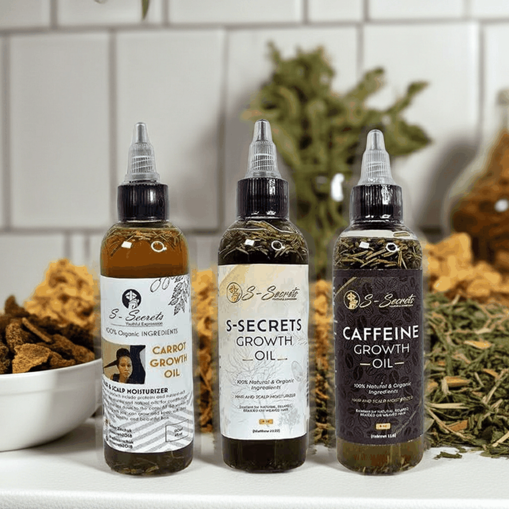 S-Secrets Hair Growth Oil Bundle – 3 Bottles x 2 oz (6 oz Total)