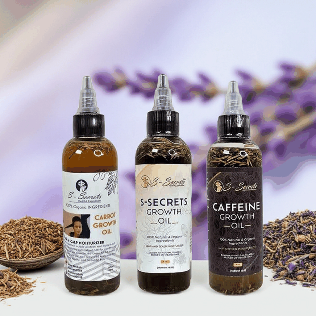 S-Secrets Hair Growth Oil Bundle – 3 Bottles x 2 oz (6 oz Total)